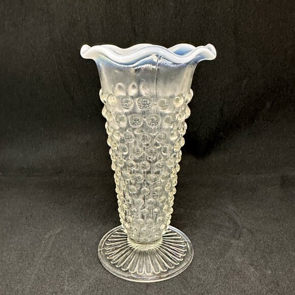 Vintage Fenton Hobnail Opalescent Footed Vase Propagation Fairycore Spell Magic - Picture 4 of 9